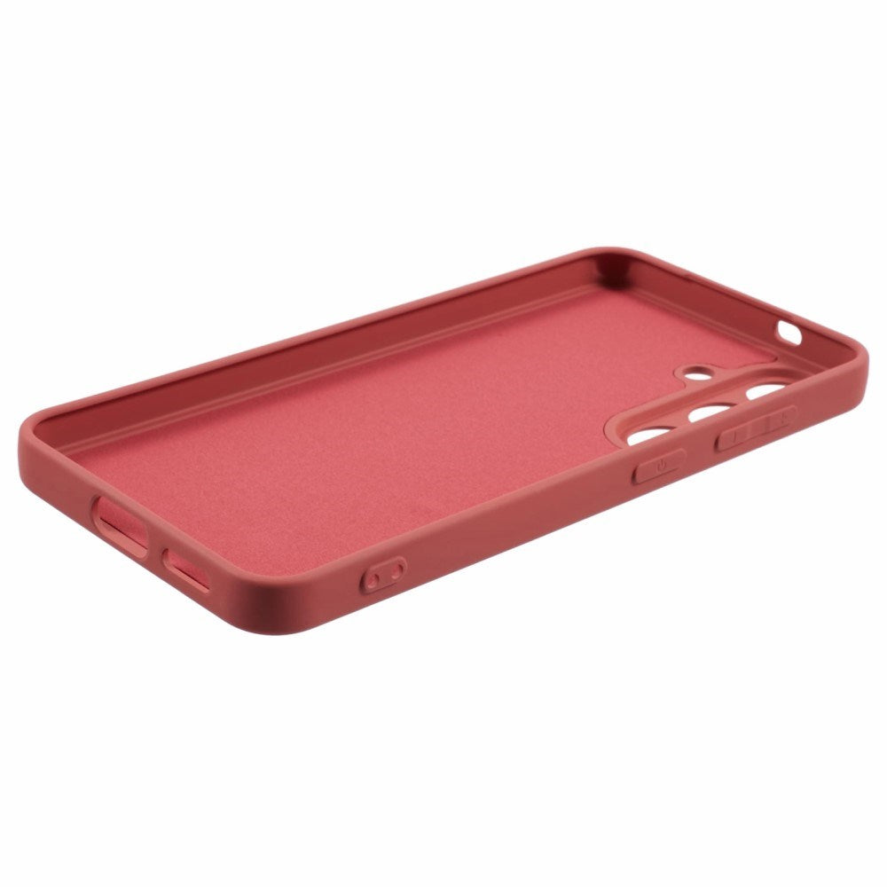 EIDERWOOD - Samsung Galaxy S25 Blødt Plast Cover - Anti-Ridse Beskyttelse med Fiberforing - Koralrød