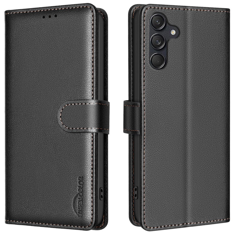 Samsung Galaxy A36 (5G) BINFEN Kunstlæder Flip Cover m. RFID Blokering - Sort