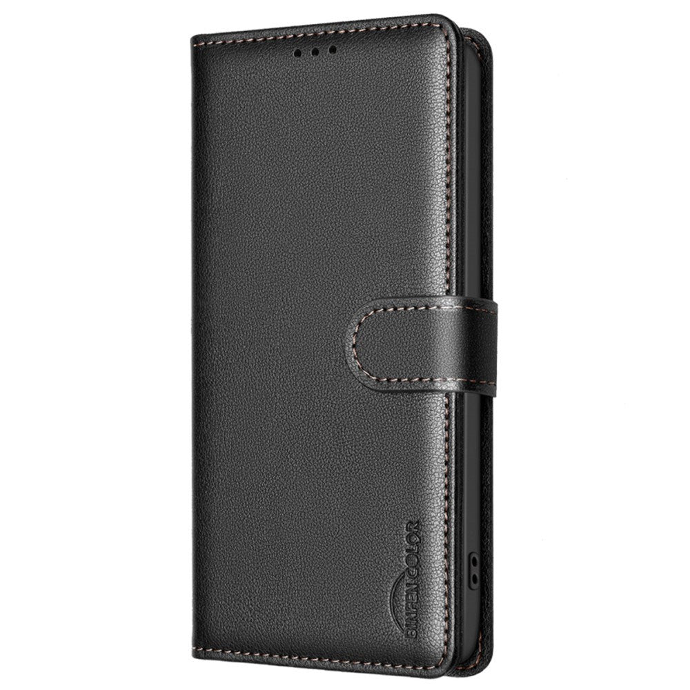 Samsung Galaxy A36 (5G) BINFEN Kunstlæder Flip Cover m. RFID Blokering - Sort
