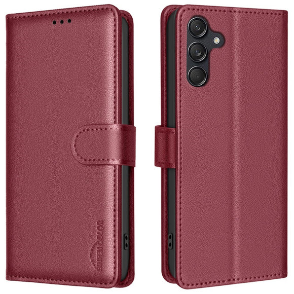 Samsung Galaxy A36 (5G) BINFEN Kunstlæder Flip Cover m. RFID Blokering - Rød