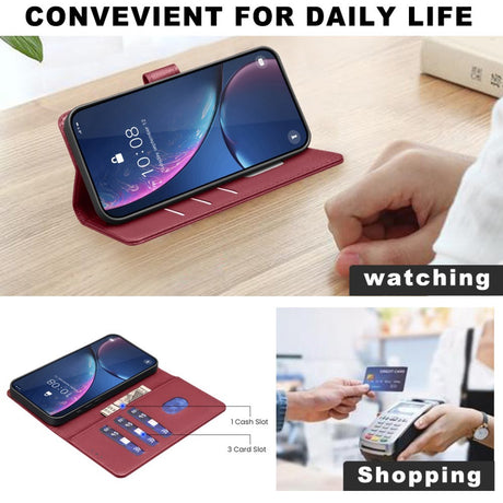 Samsung Galaxy A36 (5G) BINFEN Kunstlæder Flip Cover m. RFID Blokering - Rød