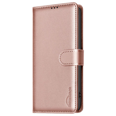 Samsung Galaxy A36 (5G) BINFEN Kunstlæder Flip Cover m. RFID Blokering - Rose Gold