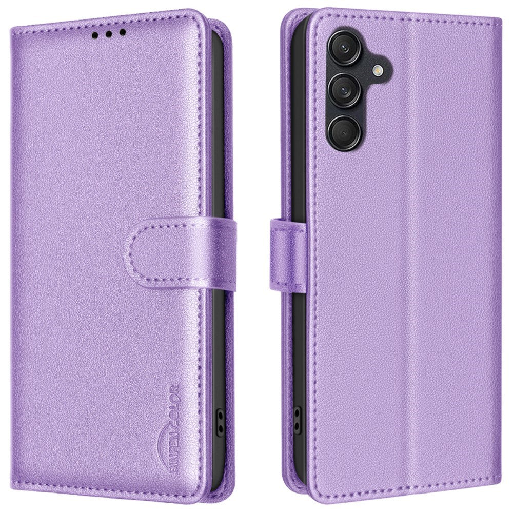 Samsung Galaxy A36 (5G) BINFEN Kunstlæder Flip Cover m. RFID Blokering - Lilla