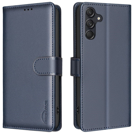 Samsung Galaxy A36 (5G) BINFEN Kunstlæder Flip Cover m. RFID Blokering - Blå