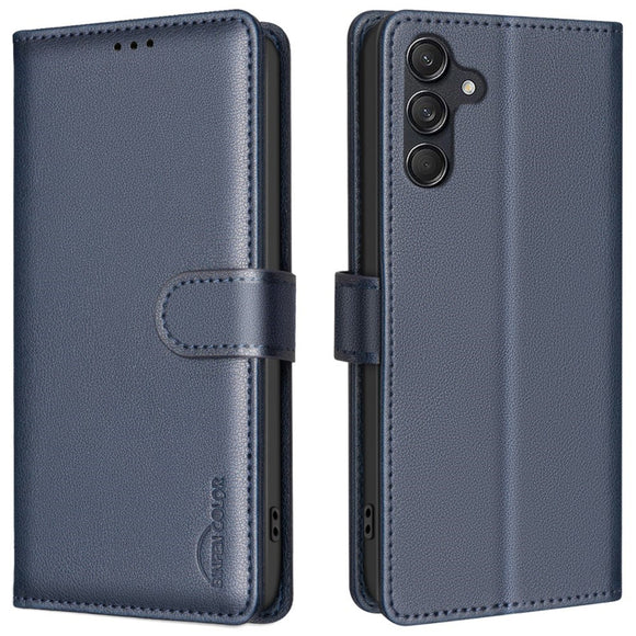 Samsung Galaxy A36 (5G) BINFEN Kunstlæder Flip Cover m. RFID Blokering - Blå
