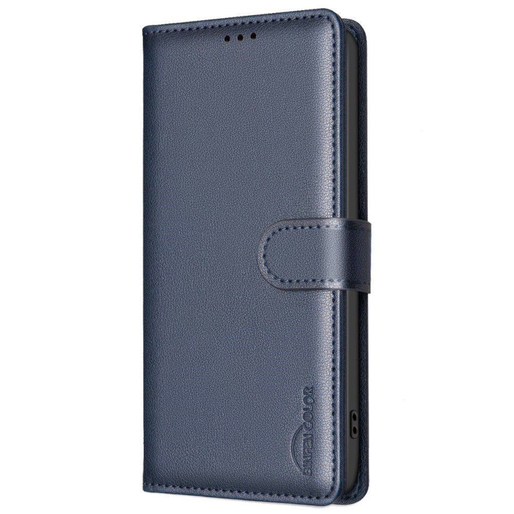 Samsung Galaxy A36 (5G) BINFEN Kunstlæder Flip Cover m. RFID Blokering - Blå