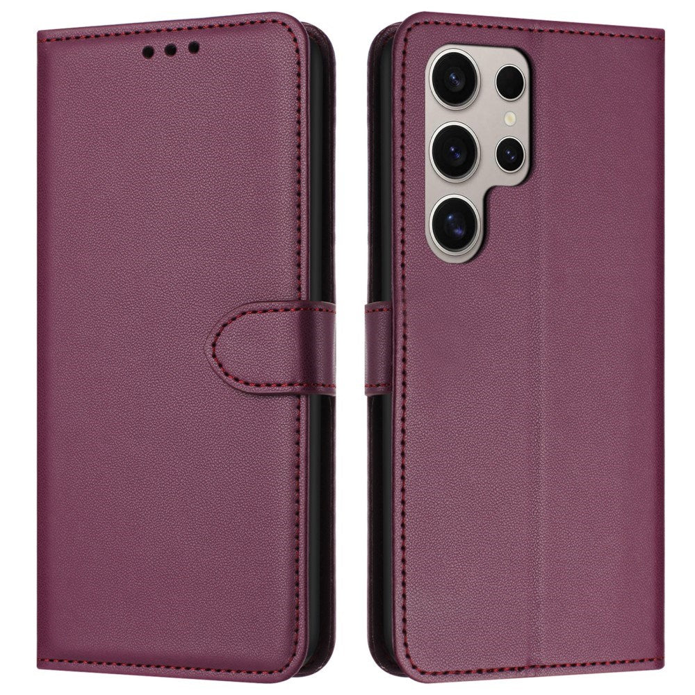 EIDERWOOD Samsung Galaxy S25 Ultra Vegansk Læder Flip Cover m. Aftagelig Strop - Rød