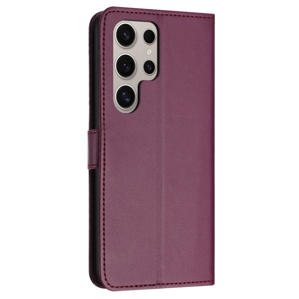 EIDERWOOD Samsung Galaxy S25 Ultra Vegansk Læder Flip Cover m. Aftagelig Strop - Rød