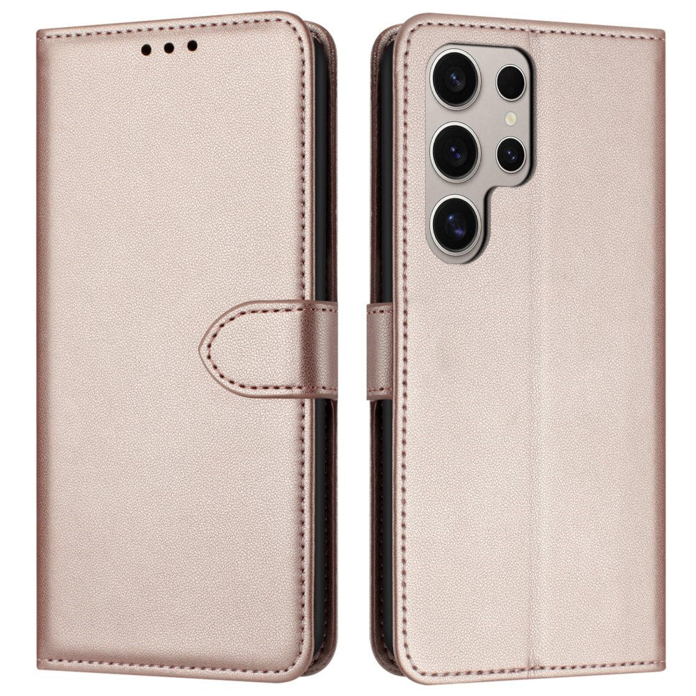 EIDERWOOD Samsung Galaxy S25 Ultra Vegansk Læder Flip Cover m. Aftagelig Strop - Rose Gold