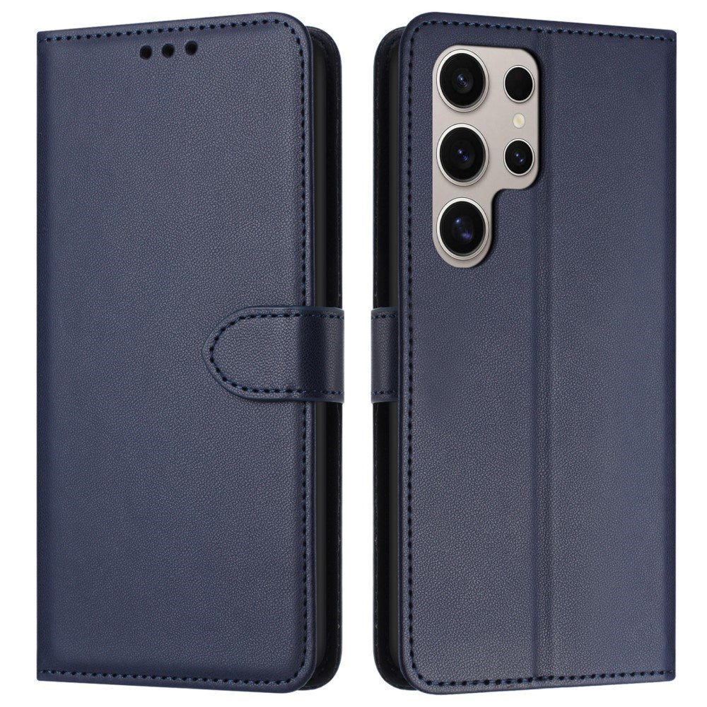 EIDERWOOD Samsung Galaxy S25 Ultra Vegansk Læder Flip Cover m. Aftagelig Strop - Blå