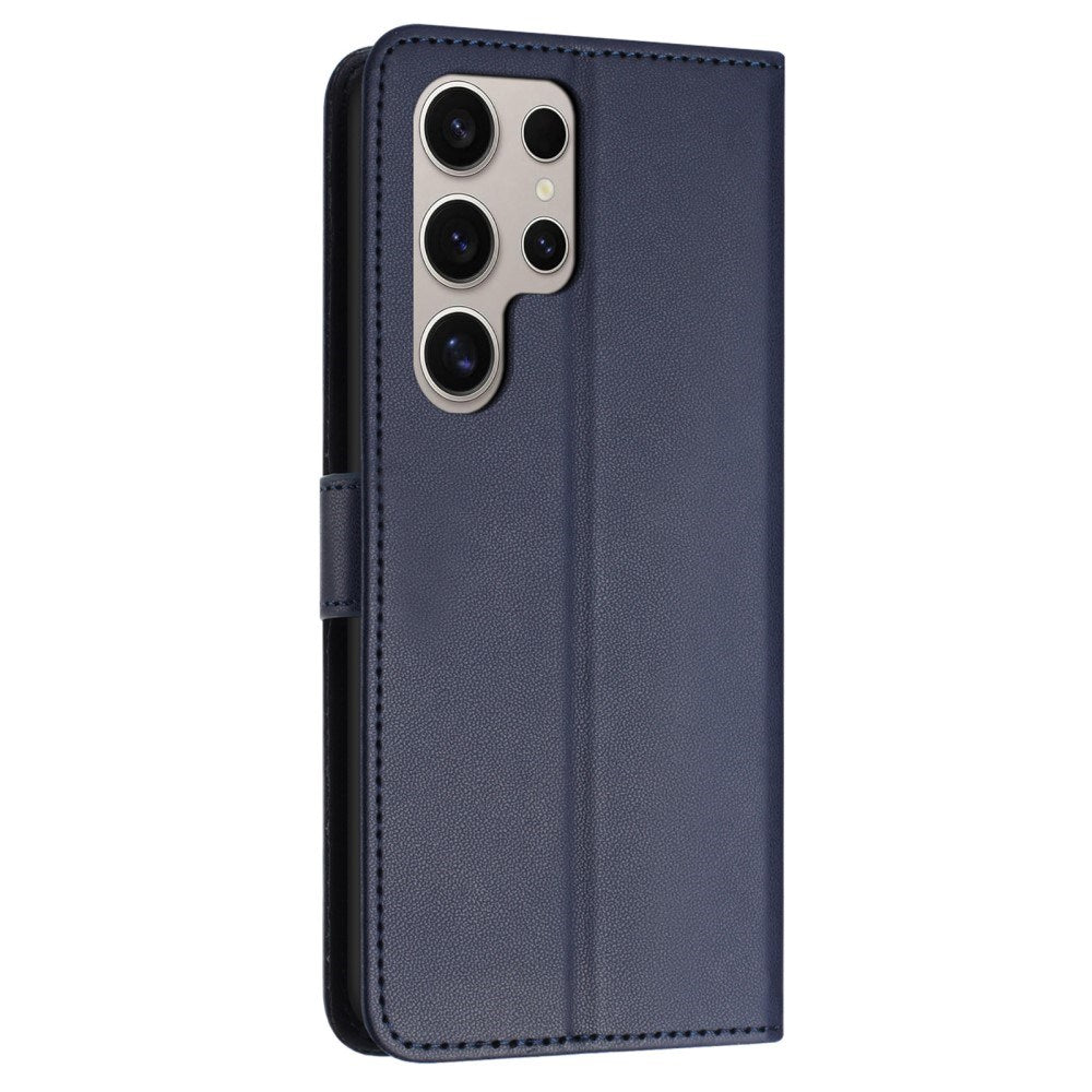 EIDERWOOD Samsung Galaxy S25 Ultra Vegansk Læder Flip Cover m. Aftagelig Strop - Blå