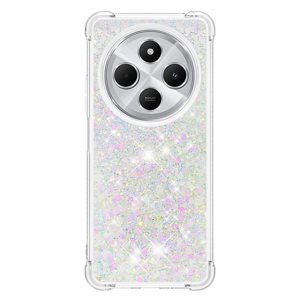 EIDERWOOD Xiaomi Redmi 14C Fleksibelt Plastik Cover med Flydende Glimmer - Sølv