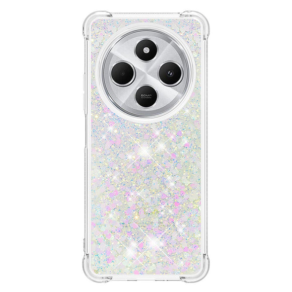 EIDERWOOD Xiaomi Redmi 14C Fleksibelt Plastik Cover med Flydende Glimmer - Sølv