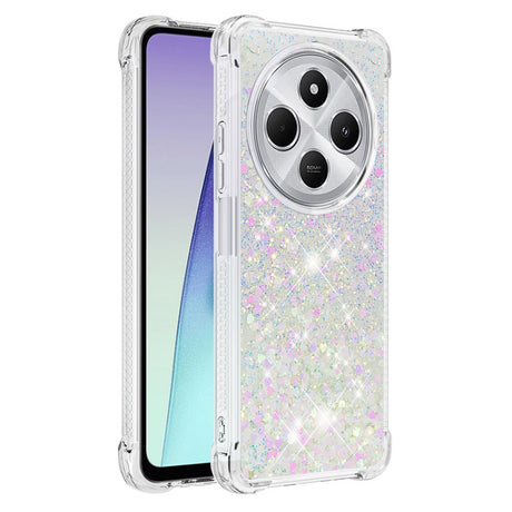 EIDERWOOD Xiaomi Redmi 14C Fleksibelt Plastik Cover med Flydende Glimmer - Sølv