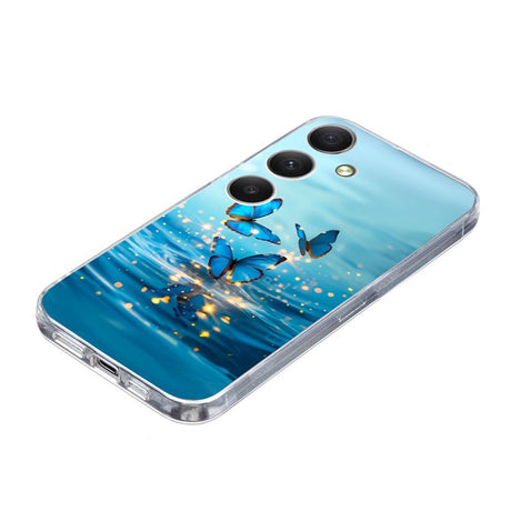 EIDERWOOD Samsung Galaxy S25 FE Fleksibel Plast Cover m. Motiv - Vand / Blå Sommerfugle