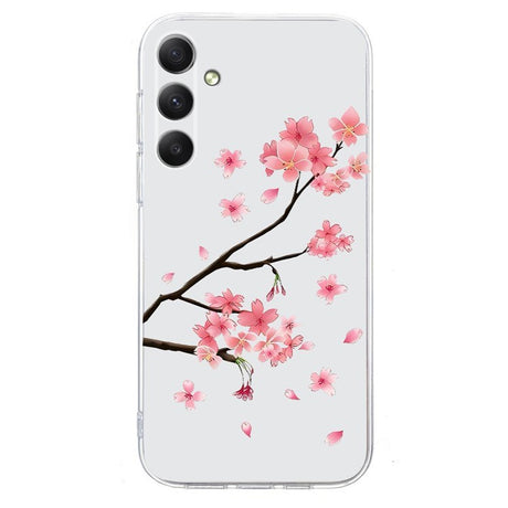 EIDERWOOD Samsung Galaxy S25 FE Fleksibel Plast Cover m. Motiv - Gennemsigtig / Lyserøde Blomster