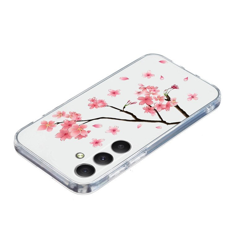 EIDERWOOD Samsung Galaxy S25 FE Fleksibel Plast Cover m. Motiv - Gennemsigtig / Lyserøde Blomster