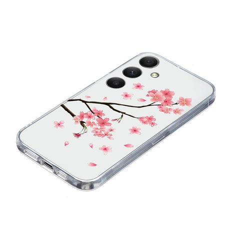 EIDERWOOD Samsung Galaxy S25 FE Fleksibel Plast Cover m. Motiv - Gennemsigtig / Lyserøde Blomster