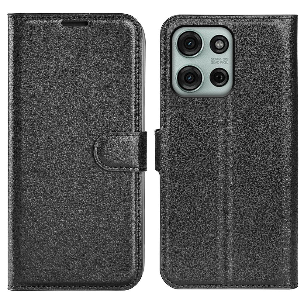 EIDERWOOD Motorola Moto G75 (5G) Kunstlæder Flip Cover m. Kortholder & Ståfunktion - Sort