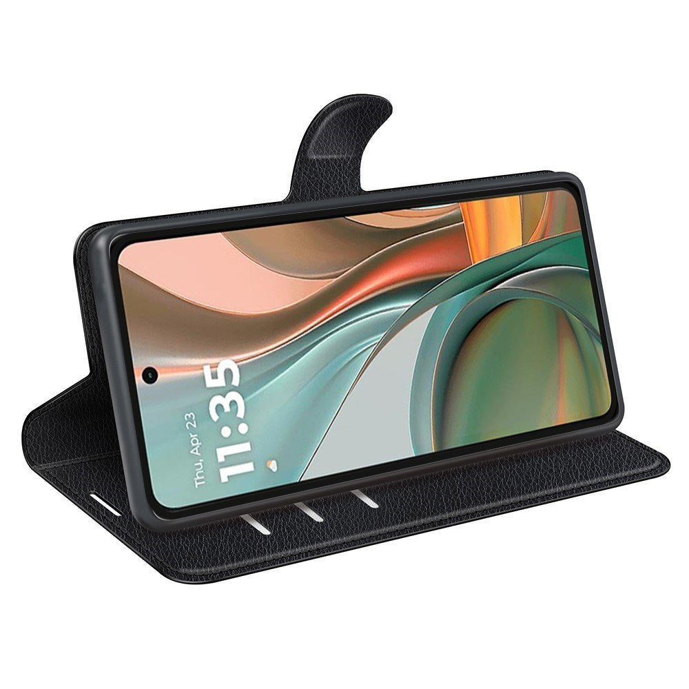 EIDERWOOD Motorola Moto G75 (5G) Kunstlæder Flip Cover m. Kortholder & Ståfunktion - Sort