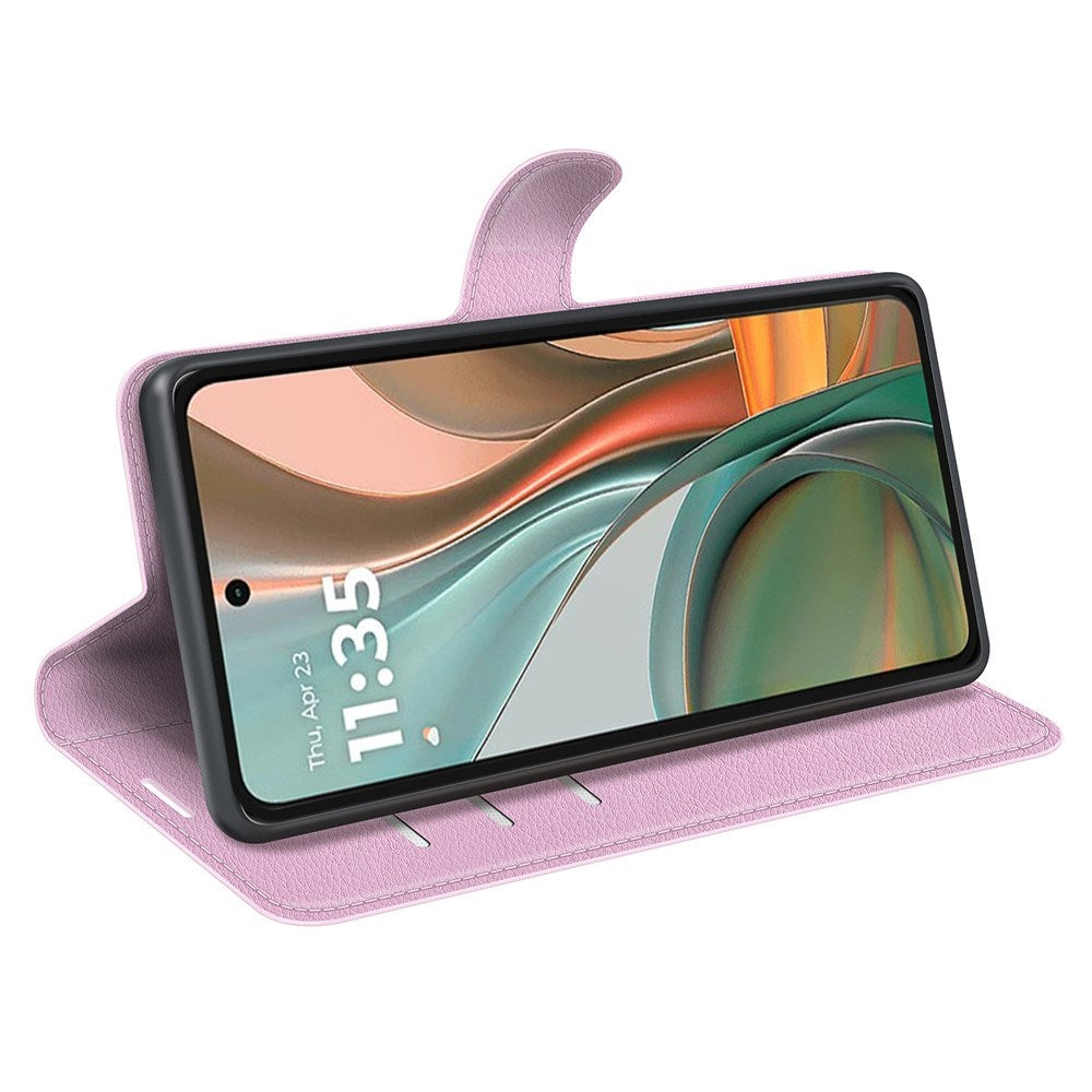 EIDERWOOD Motorola Moto G75 (5G) Kunstlæder Flip Cover m. Kortholder & Ståfunktion - Lyserød