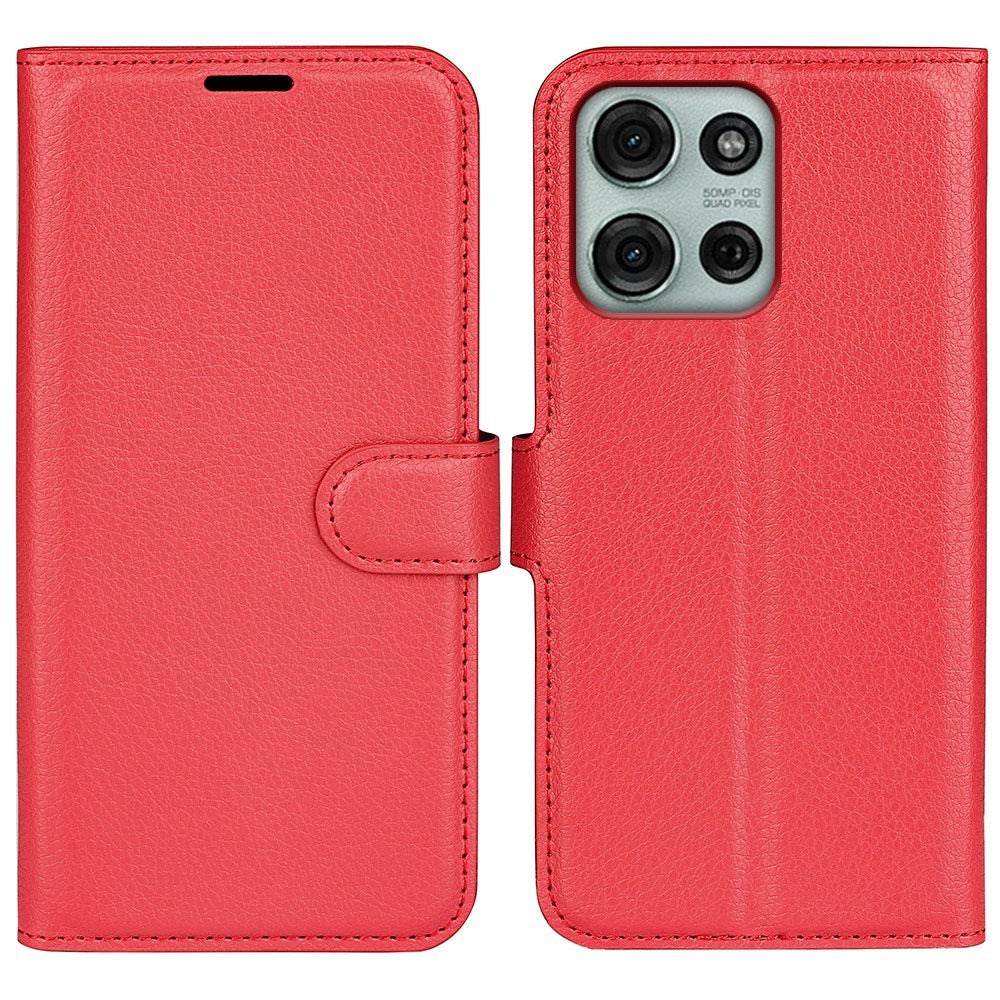 EIDERWOOD Motorola Moto G75 (5G) Kunstlæder Flip Cover m. Kortholder & Ståfunktion - Rød