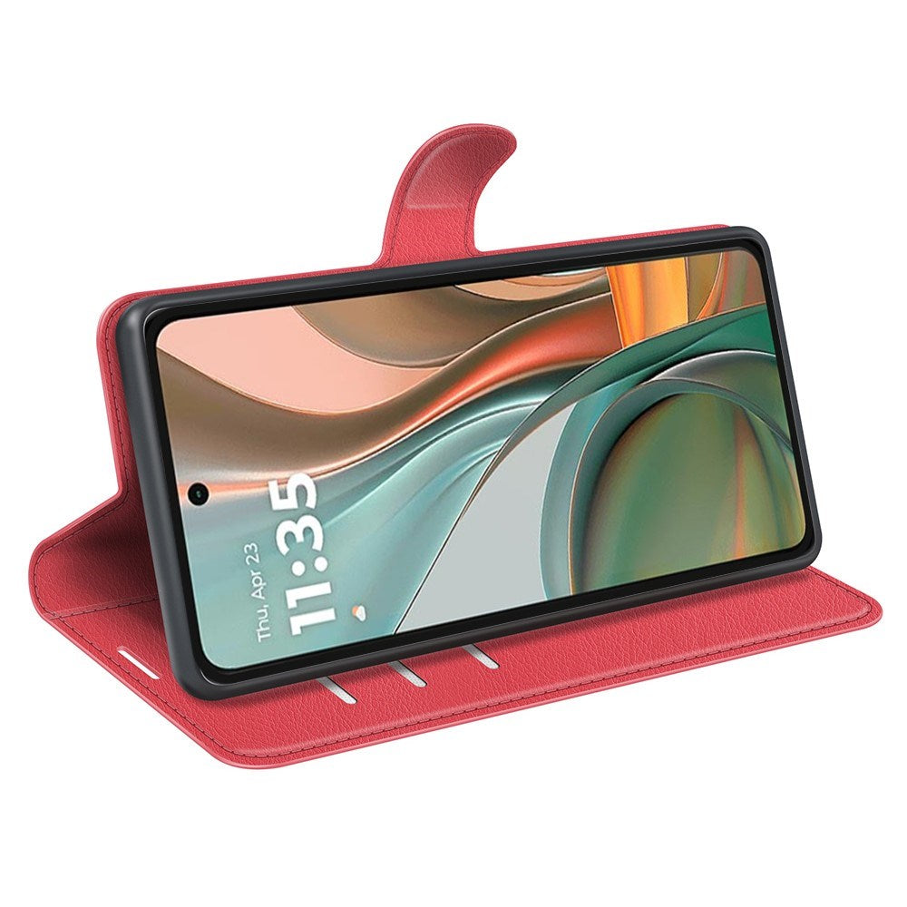 EIDERWOOD Motorola Moto G75 (5G) Kunstlæder Flip Cover m. Kortholder & Ståfunktion - Rød