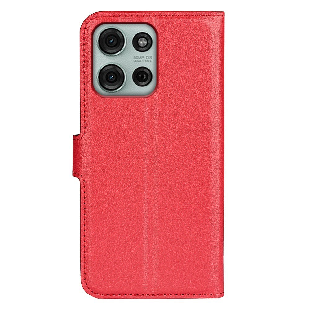 EIDERWOOD Motorola Moto G75 (5G) Kunstlæder Flip Cover m. Kortholder & Ståfunktion - Rød