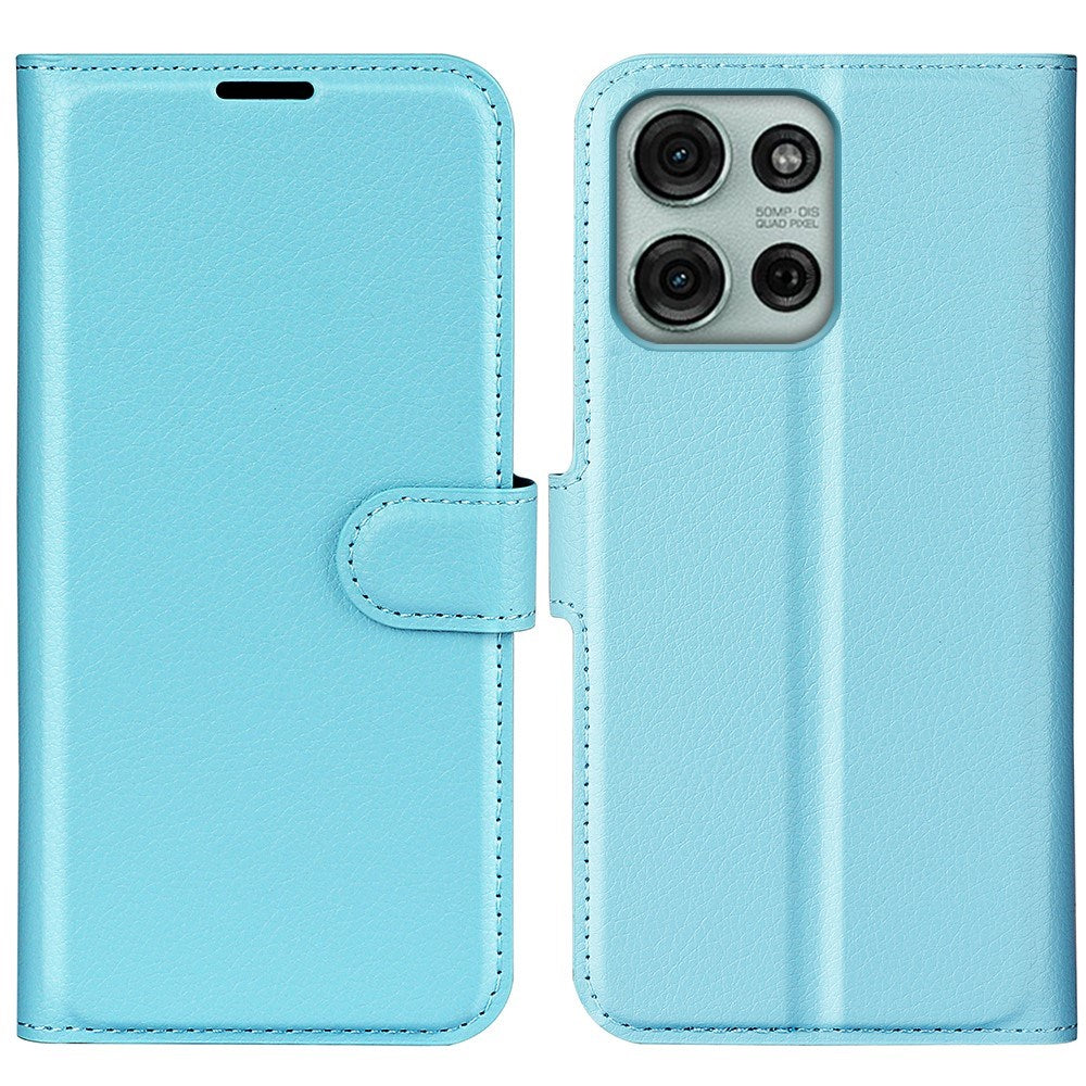EIDERWOOD Motorola Moto G75 (5G) Kunstlæder Flip Cover m. Kortholder & Ståfunktion - Blå
