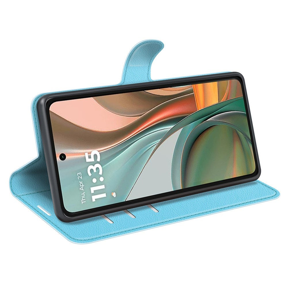 EIDERWOOD Motorola Moto G75 (5G) Kunstlæder Flip Cover m. Kortholder & Ståfunktion - Blå