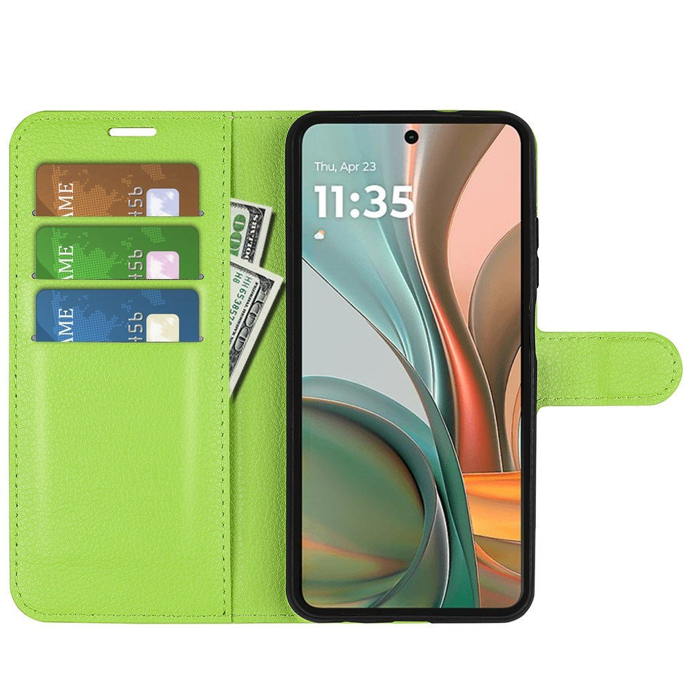 EIDERWOOD Motorola Moto G75 (5G) Kunstlæder Flip Cover m. Kortholder & Ståfunktion - Grøn