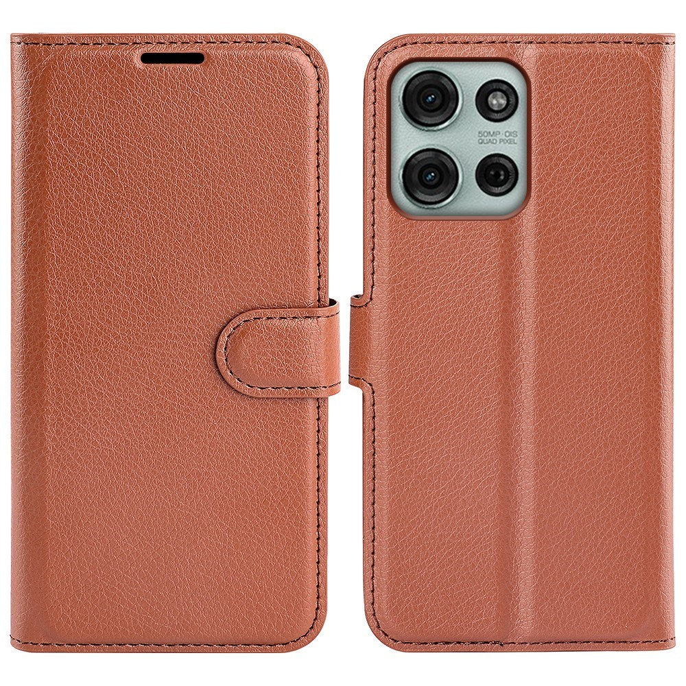 EIDERWOOD Motorola Moto G75 (5G) Kunstlæder Flip Cover m. Kortholder & Ståfunktion - Brun