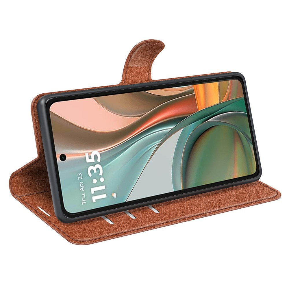 EIDERWOOD Motorola Moto G75 (5G) Kunstlæder Flip Cover m. Kortholder & Ståfunktion - Brun