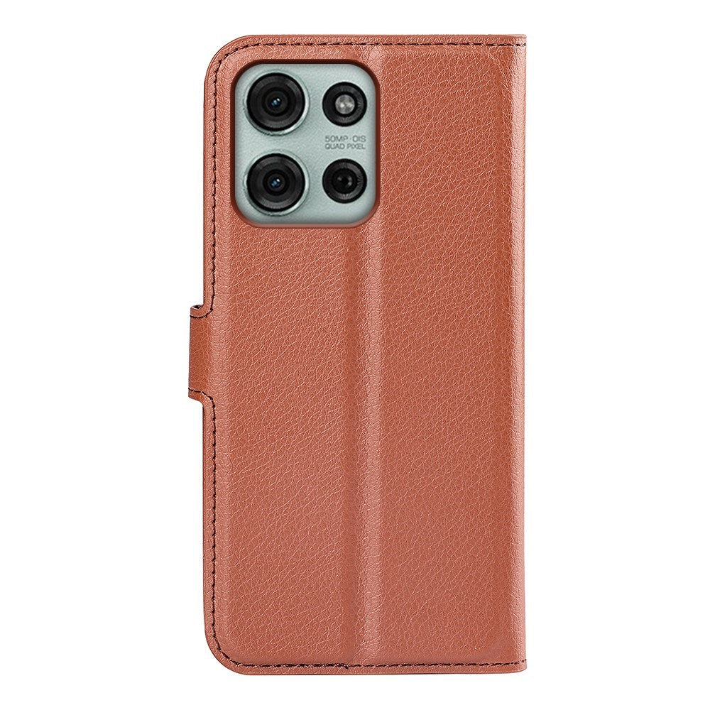EIDERWOOD Motorola Moto G75 (5G) Kunstlæder Flip Cover m. Kortholder & Ståfunktion - Brun