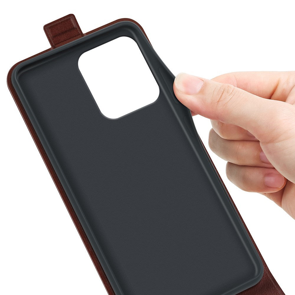 EIDERWOOD Motorola Moto G75 5G Case med Kortlommer – Vertikal Flip Kunstlæder Etui - Brun