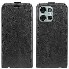 EIDERWOOD Motorola Moto G75 5G Case med Kortlommer – Vertikal Flip Kunstlæder Etui - Sort
