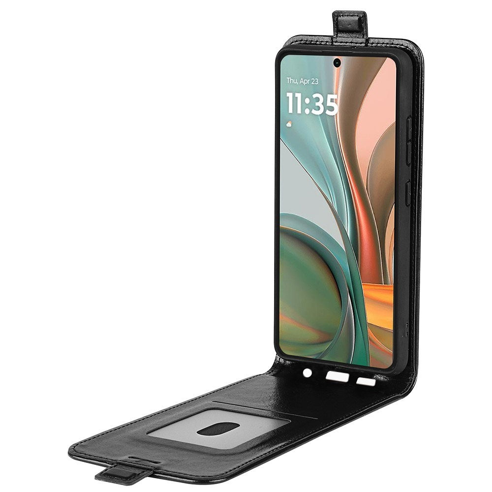 EIDERWOOD Motorola Moto G75 5G Case med Kortlommer – Vertikal Flip Kunstlæder Etui - Sort