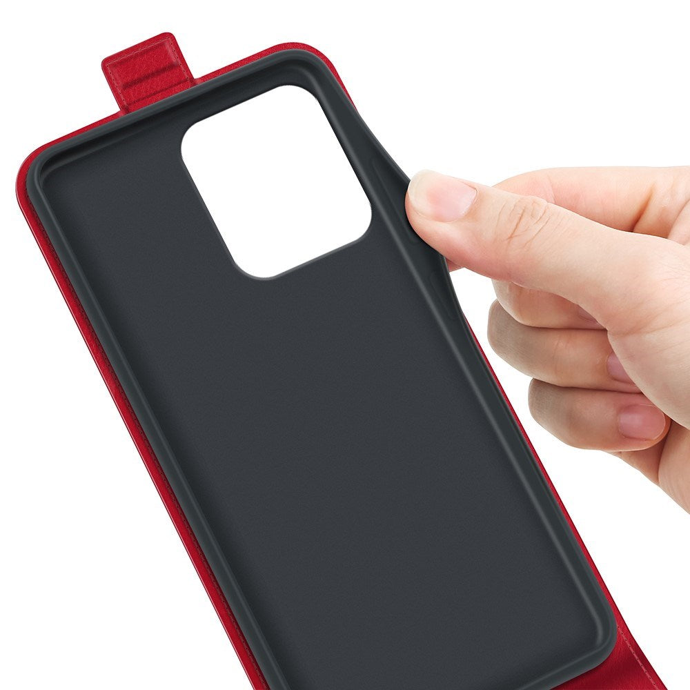 EIDERWOOD Motorola Moto G75 5G Case med Kortlommer – Vertikal Flip Kunstlæder Etui - Rød
