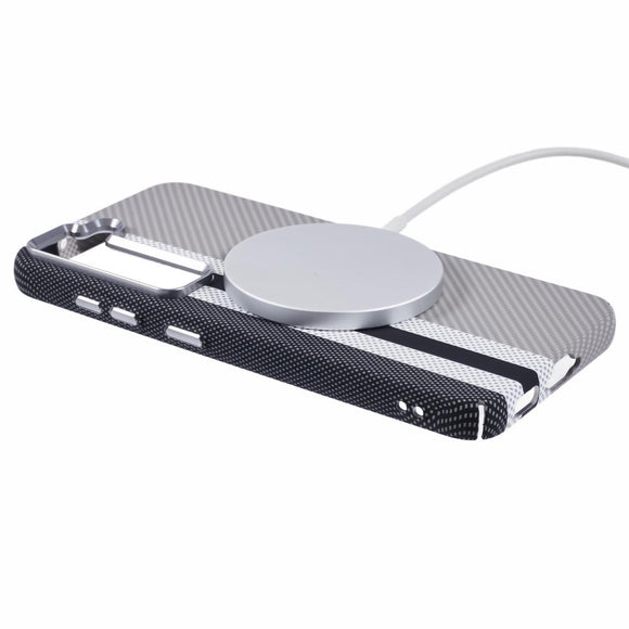 EIDERWOOD Mønstret Carbon Cover - Samsung Galaxy S23 - MagSafe Kompatibel - Grey Stripes
