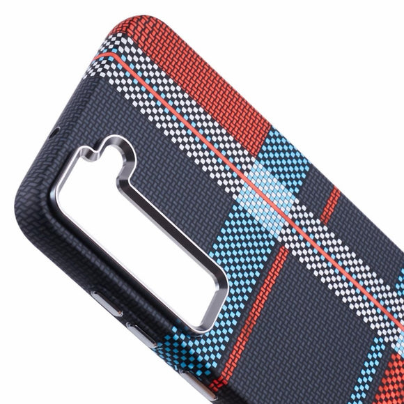 EIDERWOOD Mønstret Carbon Cover - Samsung Galaxy S23 - MagSafe Kompatibel - Dark Checkered Pattern