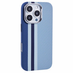 EIDERWOOD Mønstret Carbon Cover - iPhone 16 Pro - MagSafe Kompatibel - Blue Stripes