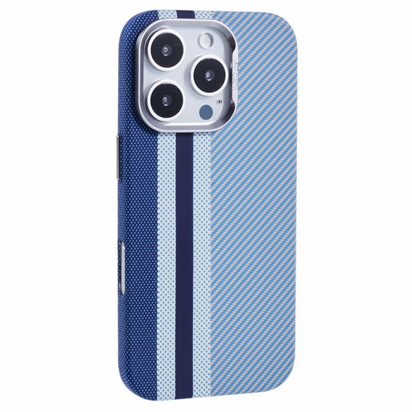 EIDERWOOD Mønstret Carbon Cover - iPhone 16 Pro - MagSafe Kompatibel - Blue Stripes