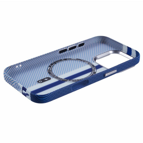 EIDERWOOD Mønstret Carbon Cover - iPhone 16 Pro - MagSafe Kompatibel - Blue Stripes