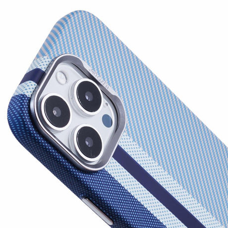EIDERWOOD Mønstret Carbon Cover - iPhone 16 Pro - MagSafe Kompatibel - Blue Stripes