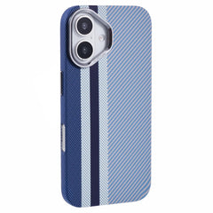 EIDERWOOD Mønstret Carbon Cover - iPhone 16 - MagSafe Kompatibel - Blue Stripes