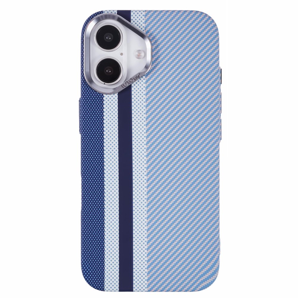 EIDERWOOD Mønstret Carbon Cover - iPhone 16 - MagSafe Kompatibel - Blue Stripes