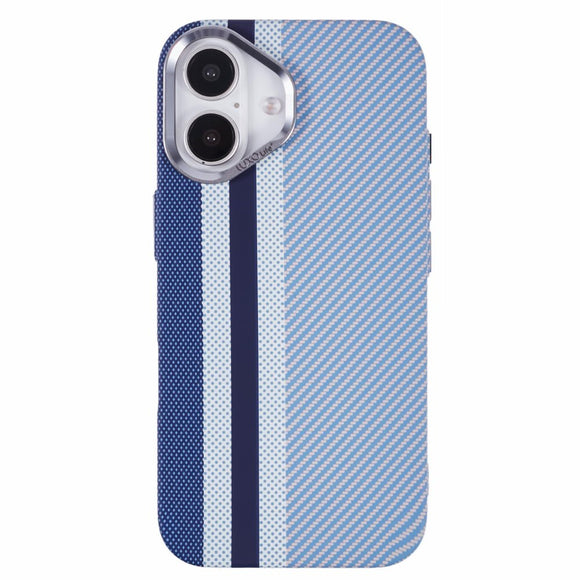 EIDERWOOD Mønstret Carbon Cover - iPhone 16 - MagSafe Kompatibel - Blue Stripes