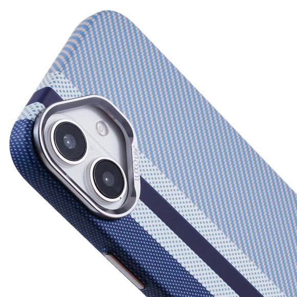 EIDERWOOD Mønstret Carbon Cover - iPhone 16 - MagSafe Kompatibel - Blue Stripes