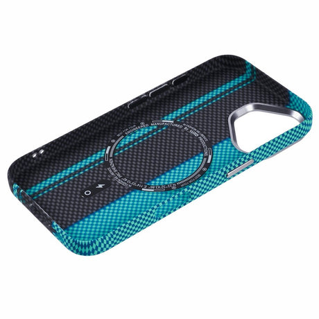 EIDERWOOD Mønstret Carbon Cover - iPhone 16 - MagSafe Kompatibel - Blue/Black