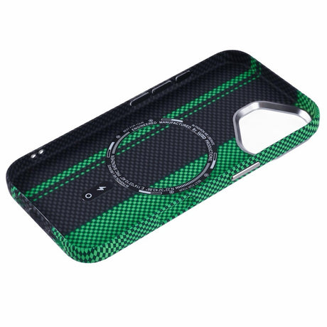 EIDERWOOD Mønstret Carbon Cover - iPhone 16 - MagSafe Kompatibel - Green/Black